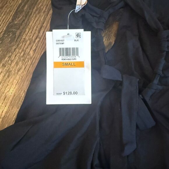 NWT Becca Women's Black Color Code Cutout Plunge Neck One-Piece size small - Picture 6 of 6